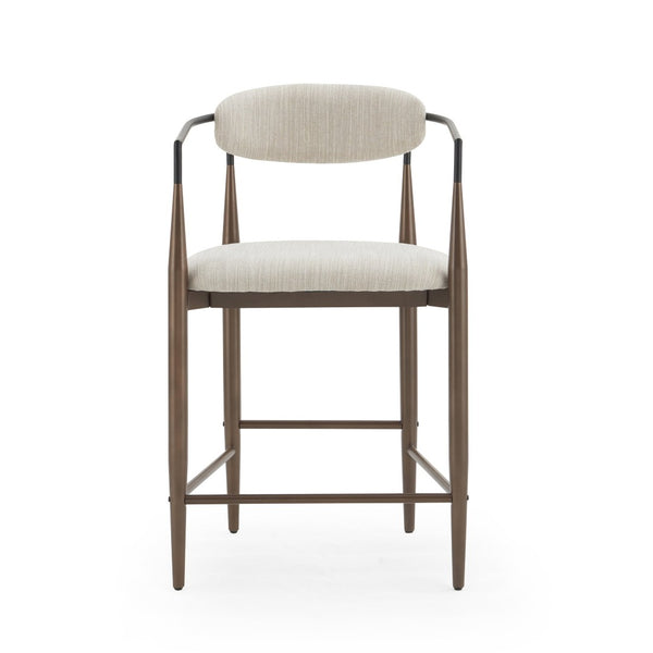 English Elm Counter Stools Set of 2 Upholstered Iron Frame Coffee Gold Modern Kitchen Bar N771P392273H
