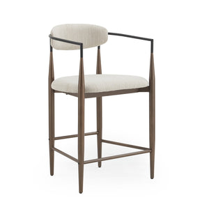 English Elm Counter Stools Set of 2 Upholstered Iron Frame Coffee Gold Modern Kitchen Bar N771P392273H