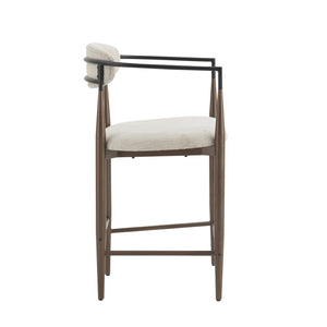 English Elm Counter Stools Set of 2 Upholstered Iron Frame Coffee Gold Modern Kitchen Bar N771P392273H