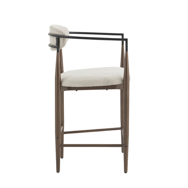 English Elm Counter Stools Set of 2 Upholstered Iron Frame Coffee Gold Modern Kitchen Bar N771P392273H
