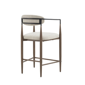 English Elm Counter Stools Set of 2 Upholstered Iron Frame Coffee Gold Modern Kitchen Bar N771P392273H
