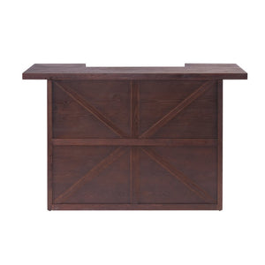 English Elm 41.35"h Walnut Bar Cabinet with Wine Rack Glass Holder and Open Shelf Storage N771P426591W