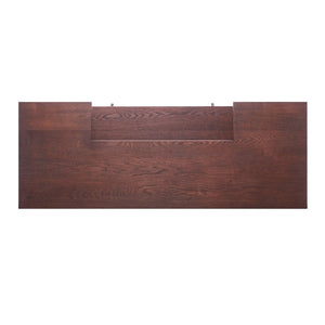 English Elm 41.35"h Walnut Bar Cabinet with Wine Rack Glass Holder and Open Shelf Storage N771P426591W