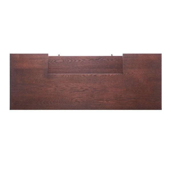 English Elm 41.35"h Walnut Bar Cabinet with Wine Rack Glass Holder and Open Shelf Storage N771P426591W