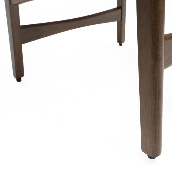 English Elm Counter Height Chairs Set of 2 Mid Century Rubberwood Frame Upholstered Kitchen Island Dark Grey Dark Grey N771P472974D