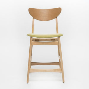 English Elm Counter Height Chairs Set of 2 Mid Century Rubberwood Frame Upholstered Kitchen Island Green Green N771P472974L
