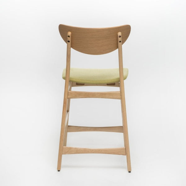 English Elm Counter Height Chairs Set of 2 Mid Century Rubberwood Frame Upholstered Kitchen Island Green Green N771P472974L