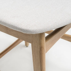 English Elm Counter Height Chairs Set of 2 Mid Century Rubberwood Frame Upholstered Kitchen Island Light Beige Light Beige N771P472974M