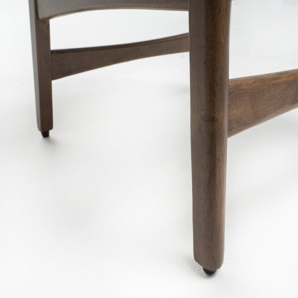 English Elm Counter Height Chairs Set of 2 Mid Century Rubberwood Frame Upholstered Kitchen Island Light Beige Walnut N771P472974T