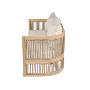 English Elm Niss Outdoor Solid Acacia Wood 3 Piece Chat Set with Beige Cushions Patio N772P246423L-2_N772P246424L_N772P246425L