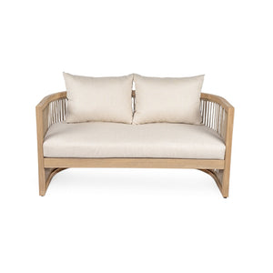 English Elm Niss Outdoor Solid Acacia Wood 3 Piece Chat Set with Beige Cushions Patio N772P246423L-2_N772P246424L_N772P246425L