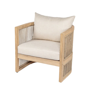 English Elm Niss Outdoor Solid Acacia Wood 3 Piece Chat Set with Beige Cushions Patio N772P246423L-2_N772P246424L_N772P246425L