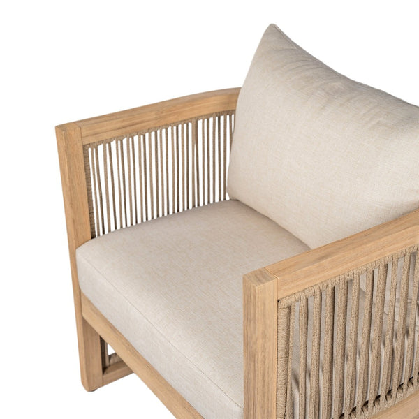 English Elm Niss Outdoor Solid Acacia Wood 3 Piece Chat Set with Beige Cushions Patio N772P246423L-2_N772P246424L_N772P246425L