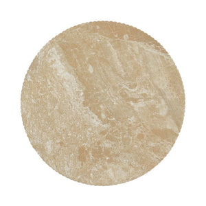 English Elm Handmade MgO Ribbed Side Table Travertine Beige Finish for Patio or Living Room N772P261960T