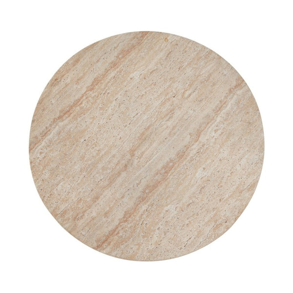 English Elm 27.5 Inch Round MGO Coffee Table Weather Resistant Low Profile Indoor Outdoor Use N772P262020N
