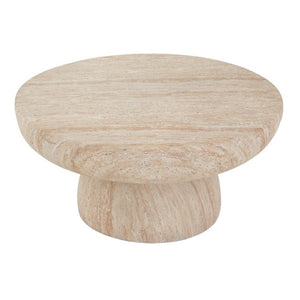 English Elm 27.5 Inch Round MGO Coffee Table Weather Resistant Low Profile Indoor Outdoor Use N772P262020N