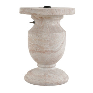 English Elm Mgo Travertine Finish Patio Umbrella Side Table Outdoor Weather Resistant Base N772P358135N