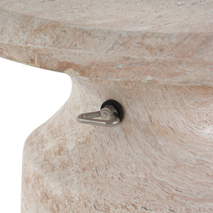 English Elm Mgo Travertine Finish Patio Umbrella Side Table Outdoor Weather Resistant Base N772P358135N