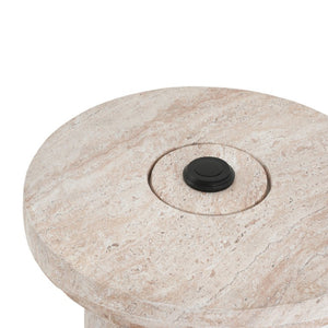 English Elm Mgo Travertine Finish Patio Umbrella Side Table Outdoor Weather Resistant Base N772P358135N