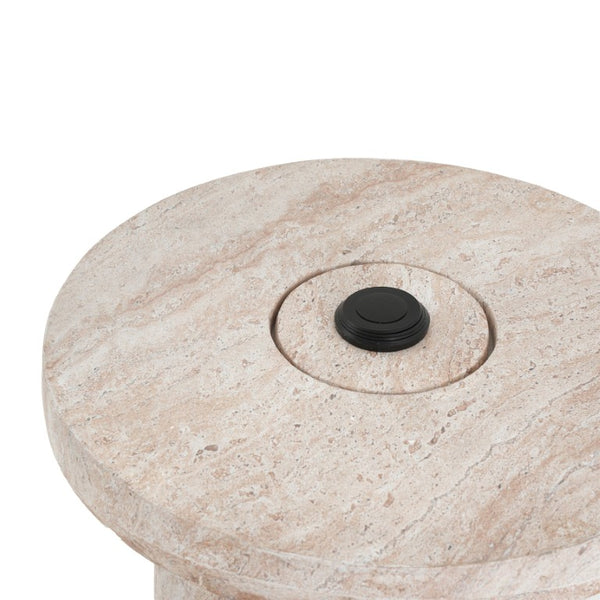 English Elm Mgo Travertine Finish Patio Umbrella Side Table Outdoor Weather Resistant Base N772P358135N