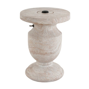 English Elm Mgo Travertine Finish Patio Umbrella Side Table Outdoor Weather Resistant Base N772P358135N