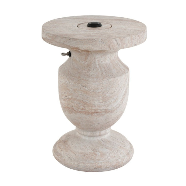 English Elm Mgo Travertine Finish Patio Umbrella Side Table Outdoor Weather Resistant Base N772P358135N