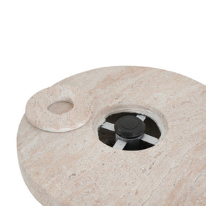 English Elm Mgo Travertine Finish Patio Umbrella Side Table Outdoor Weather Resistant Base N772P358135N
