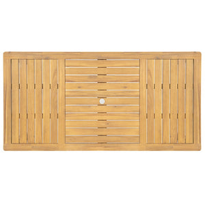 English Elm French Bistro Outdoor Dining Set Acacia Table Six Woven PE Rattan Chairs Umbrella Ready N772P378178T_69958.00-3