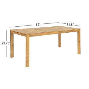 English Elm French Bistro Outdoor Dining Set Acacia Table Six Woven PE Rattan Chairs Umbrella Ready N772P378178T_69958.00-3