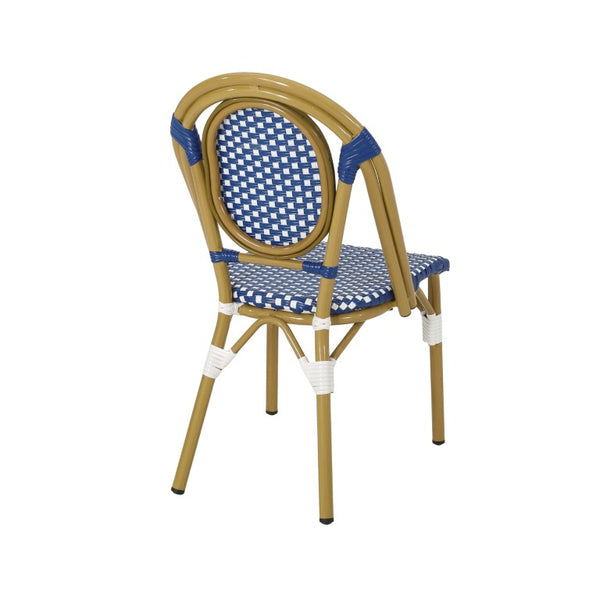 English Elm Outdoor Acacia Wood Reclining Chaise Lounge with Woven Rope Accents and MGO Side Table Teak, White + Blue N772P378178T_69959.00-3