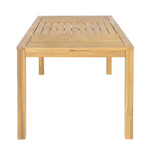 English Elm Outdoor Acacia Wood Reclining Chaise Lounge with Woven Rope Accents and MGO Side Table Teak, White + Blue N772P378178T_69959.00-3