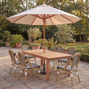 English Elm French Bistro Outdoor Dining Set Acacia Table Rattan Chairs Seats Six Patio N772P378178T_69959.00BLK-3