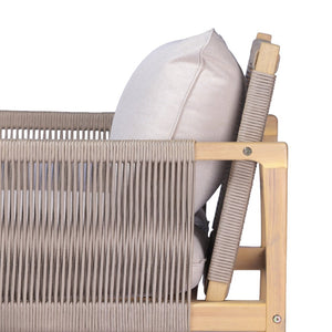 English Elm Modern Acacia Wood Patio Club Chair with Woven Rope Weave and Thick Cushioned Seat N772P378215L