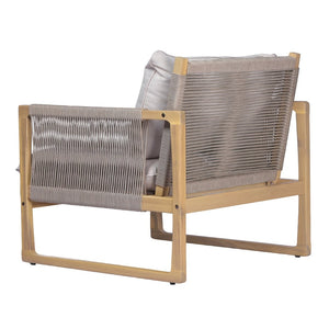 English Elm Modern Acacia Wood Patio Club Chair with Woven Rope Weave and Thick Cushioned Seat N772P378215L