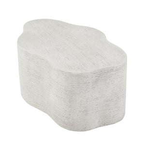 English Elm Cloud-Shaped MGO Coffee Table Travertine Finish Sculptural Indoor Outdoor Modern N772P379524W