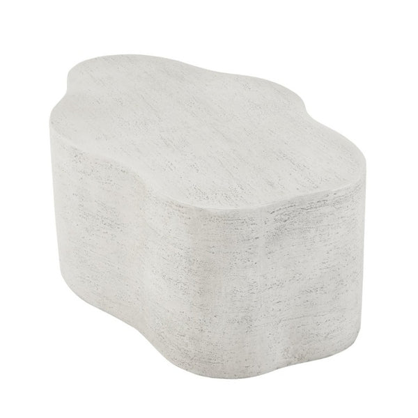 English Elm Cloud-Shaped MGO Coffee Table Travertine Finish Sculptural Indoor Outdoor Modern N772P379524W