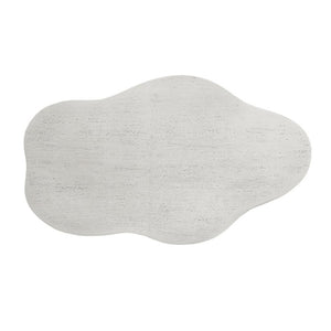 English Elm Cloud-Shaped MGO Coffee Table Travertine Finish Sculptural Indoor Outdoor Modern N772P379524W