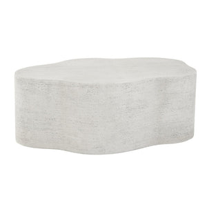 English Elm Cloud-Shaped MGO Coffee Table Travertine Finish Sculptural Indoor Outdoor Modern N772P379524W
