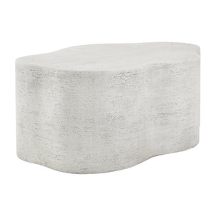 English Elm Cloud-Shaped MGO Coffee Table Travertine Finish Sculptural Indoor Outdoor Modern N772P379524W