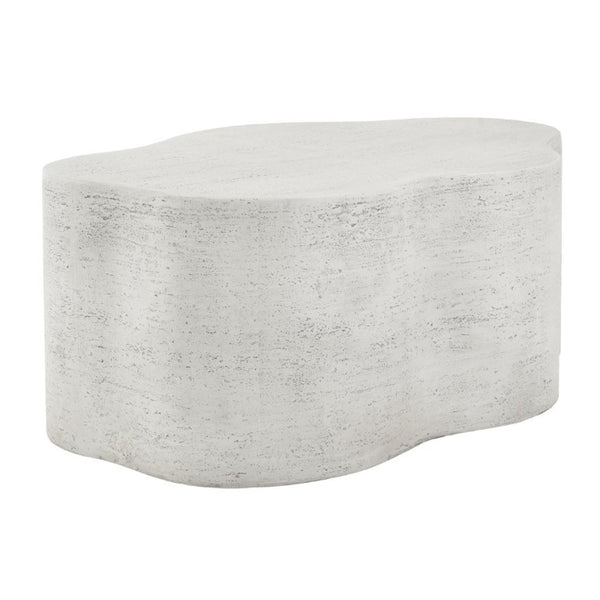 English Elm Cloud-Shaped MGO Coffee Table Travertine Finish Sculptural Indoor Outdoor Modern N772P379524W