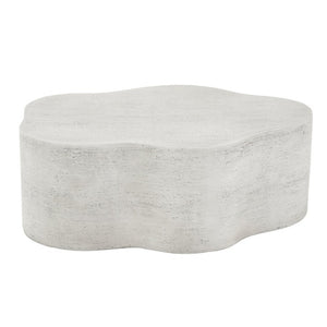 English Elm Cloud-Shaped MGO Coffee Table Travertine Finish Sculptural Indoor Outdoor Modern N772P379524W