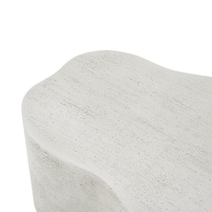 English Elm Cloud-Shaped MGO Coffee Table Travertine Finish Sculptural Indoor Outdoor Modern N772P379524W