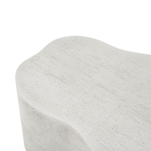 English Elm Cloud-Shaped MGO Coffee Table Travertine Finish Sculptural Indoor Outdoor Modern N772P379524W