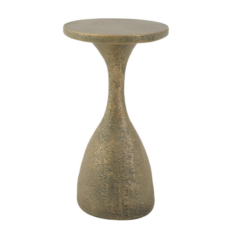 English Elm Outdoor MGO Oval Side Table Hand Painted Bronze Finish Sculptural Patio Accent N772P379525G