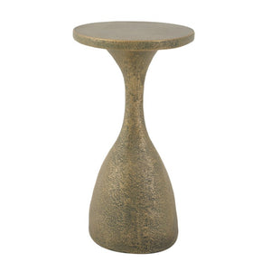 English Elm Outdoor MGO Oval Side Table Hand Painted Bronze Finish Sculptural Patio Accent N772P379525G