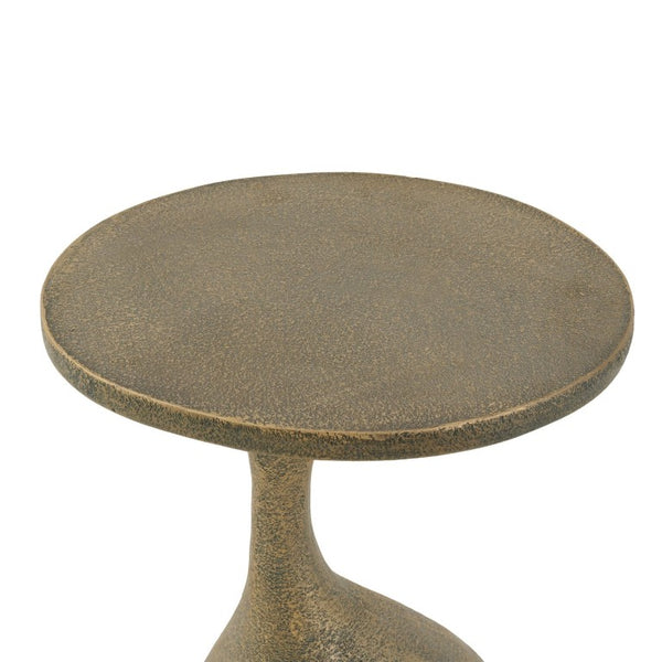 English Elm Outdoor MGO Oval Side Table Hand Painted Bronze Finish Sculptural Patio Accent N772P379525G