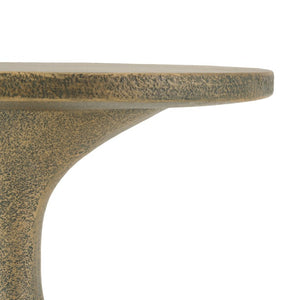 English Elm Outdoor MGO Oval Side Table Hand Painted Bronze Finish Sculptural Patio Accent N772P379525G