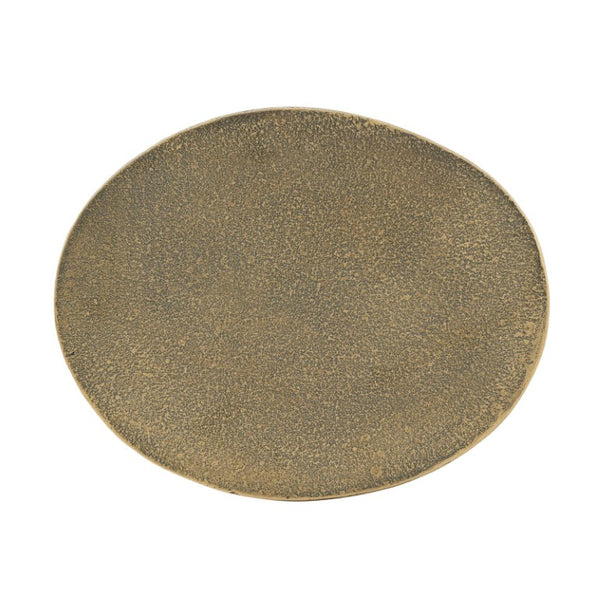 English Elm Outdoor MGO Oval Side Table Hand Painted Bronze Finish Sculptural Patio Accent N772P379525G