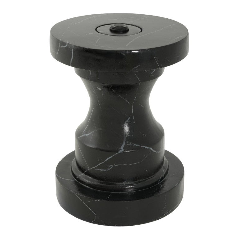 English Elm Mgo Outdoor Umbrella Side Table with Stone Inspired Finish and Weather Resistant MGO Build N772P386626B