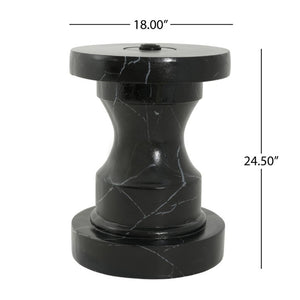 English Elm Mgo Outdoor Umbrella Side Table with Stone Inspired Finish and Weather Resistant MGO Build N772P386626B